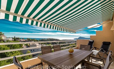 Ref 105) Beautiful semi-detached villa with fantastic views over the sea and golf course.